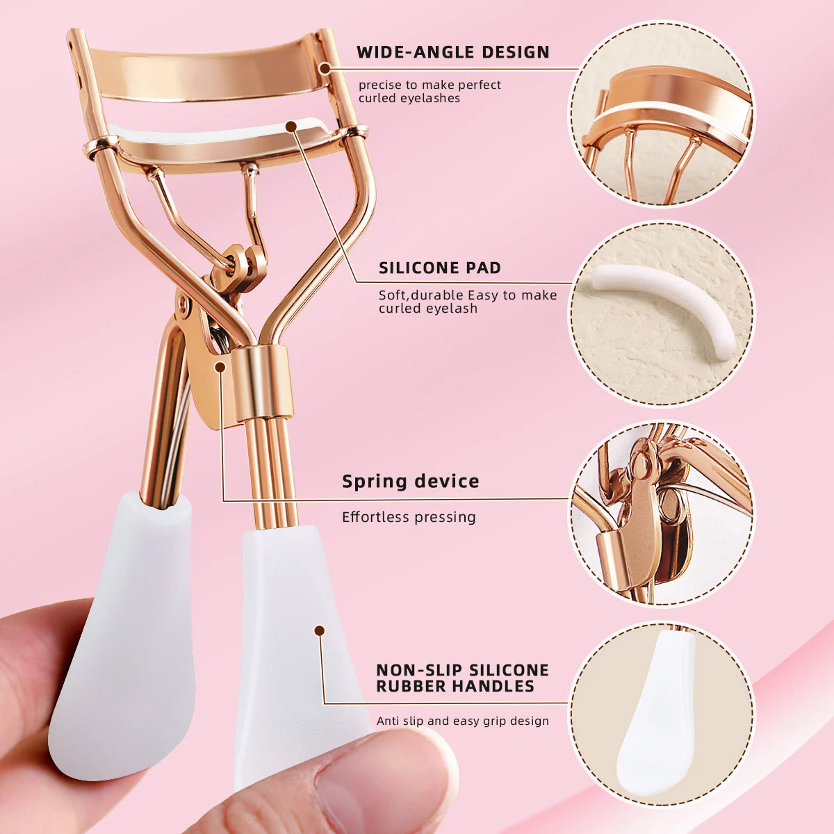 Bite Instruments Premium Quality Eyelash Curler with 6PCS Extra Replacement Pads Easy to Hold and Use