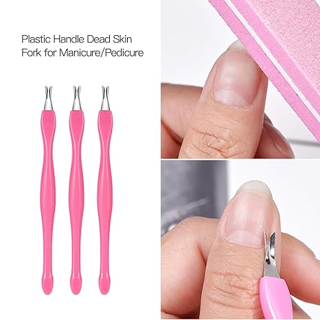 Professional V-Shaped Cuticle Pusher Trimmer Set – 3 PCS Stainless Steel Manicure Tools