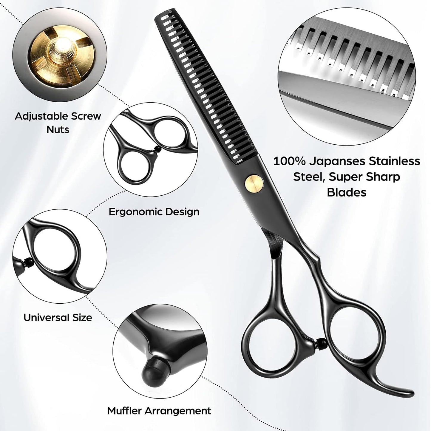 Professional 6.89 inch Barber Scissors Multifunctional Salon Thinning Scissors Straight Shears Tools