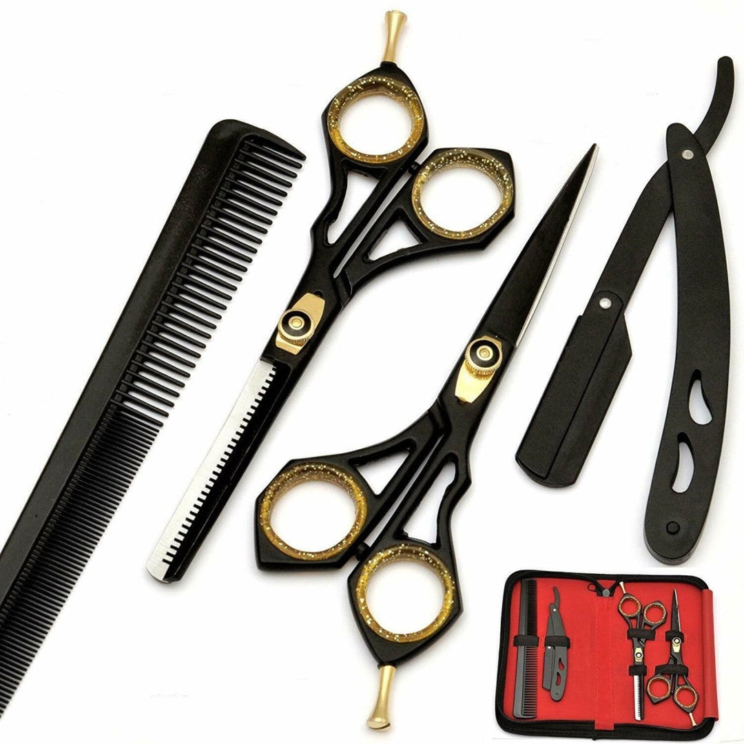 Bite Instruments Professional Barber & Hairdressing Kit - Stainless Steel Shears & Razor Set