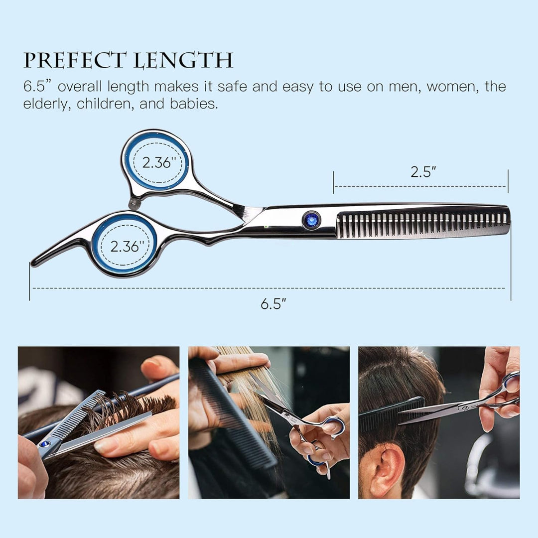 Professional Barber Hair Cutting Scissors Kit – 6.5” Japanese Stainless Steel Shears