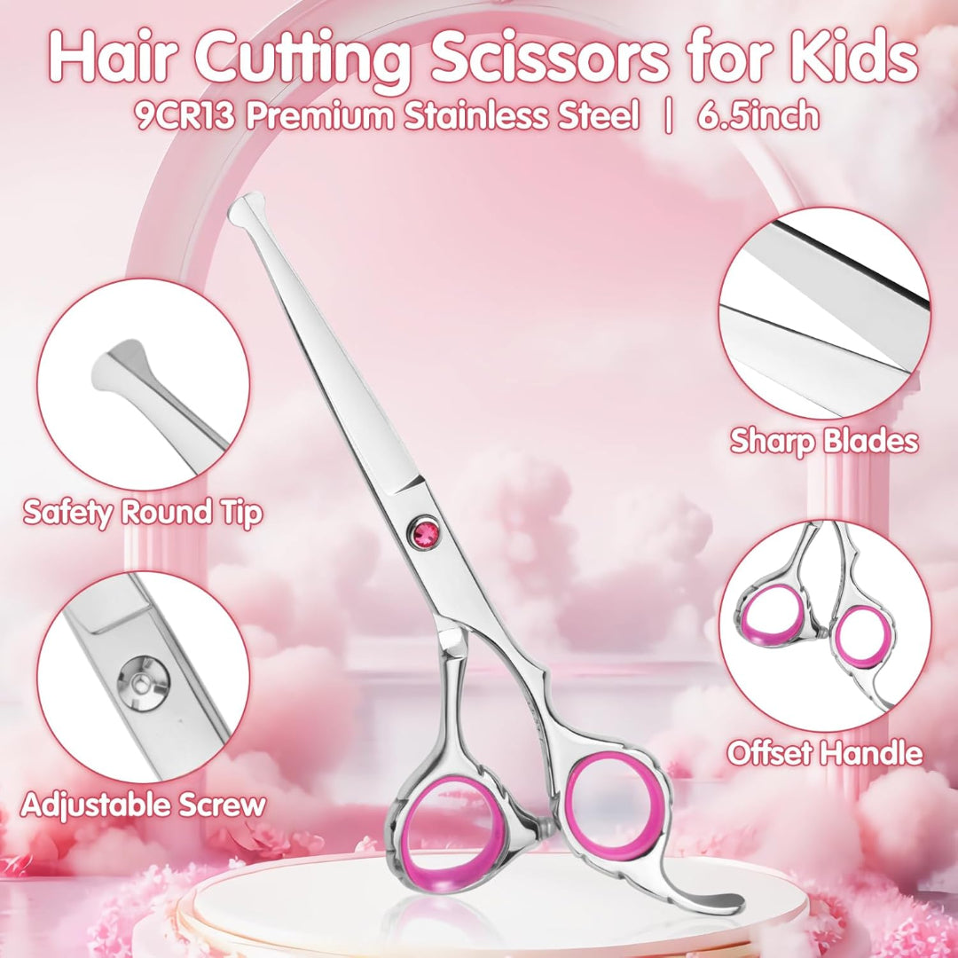 Professional 9-Piece Hair Cutting & Thinning Scissors Kit - Black & Gold Shears, Combs, Cape & Styling Accessories with Case