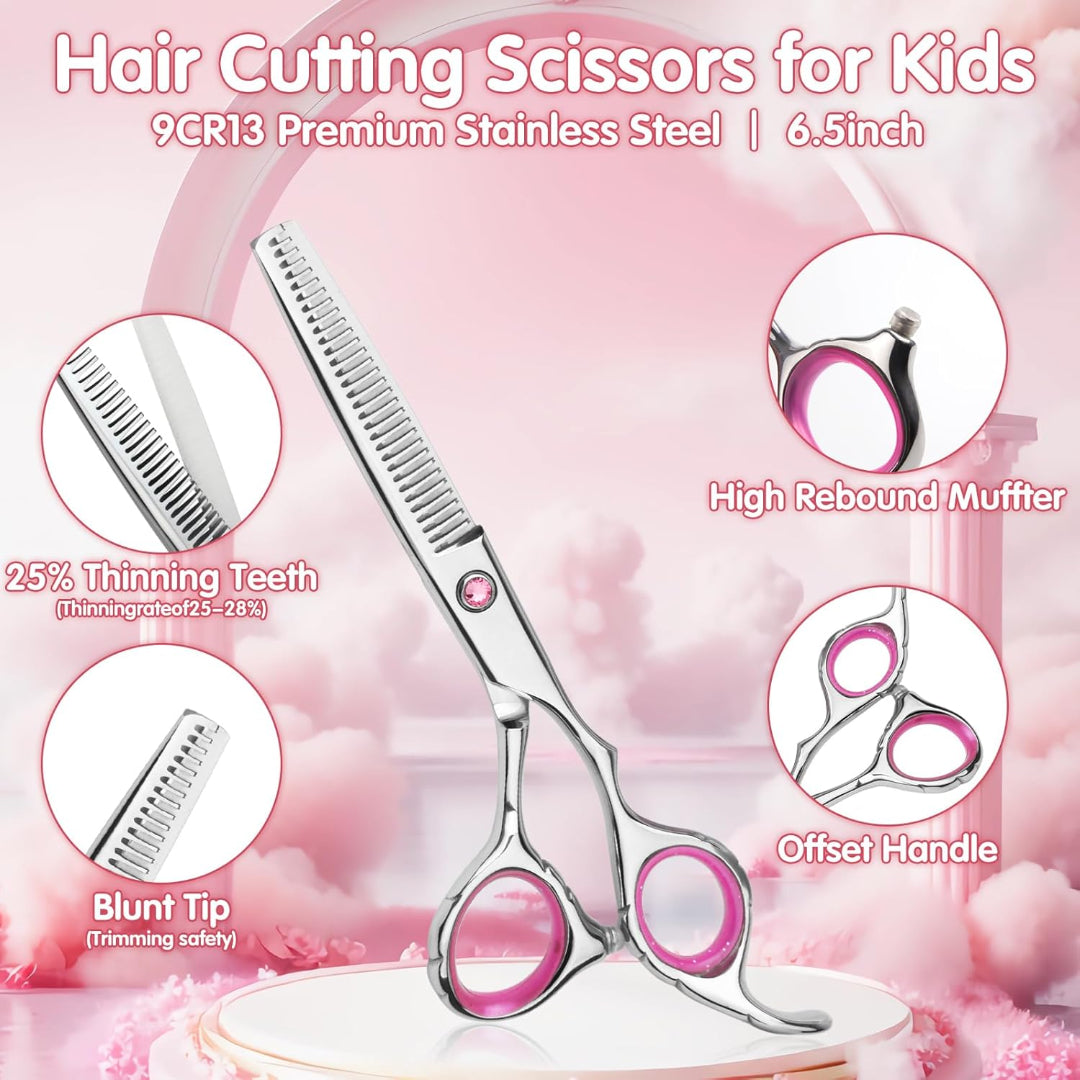Professional 9-Piece Hair Cutting & Thinning Scissors Kit - Black & Gold Shears, Combs, Cape & Styling Accessories with Case