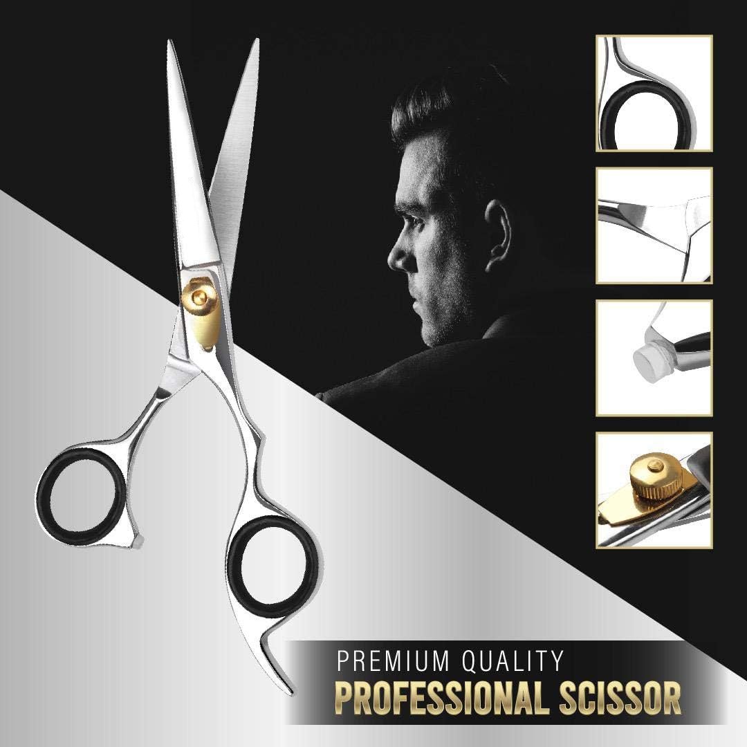 Premium Beard Trimming Scissors Set 6.5 Inches with T – Precision Grooming Tool with Combs & Gift Box | Bite Instruments