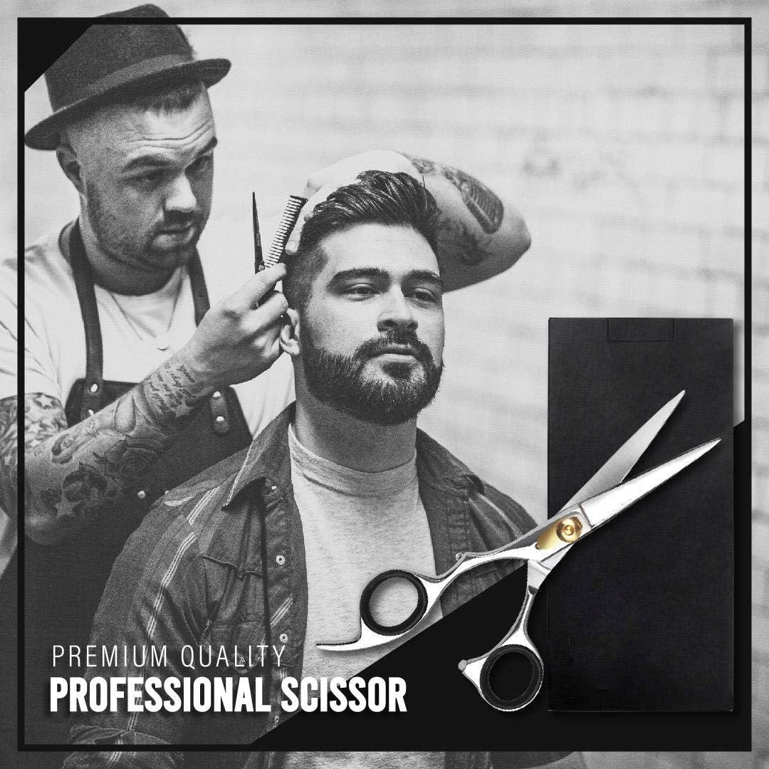 Premium Beard Trimming Scissors Set 6.5 Inches with T – Precision Grooming Tool with Combs & Gift Box | Bite Instruments