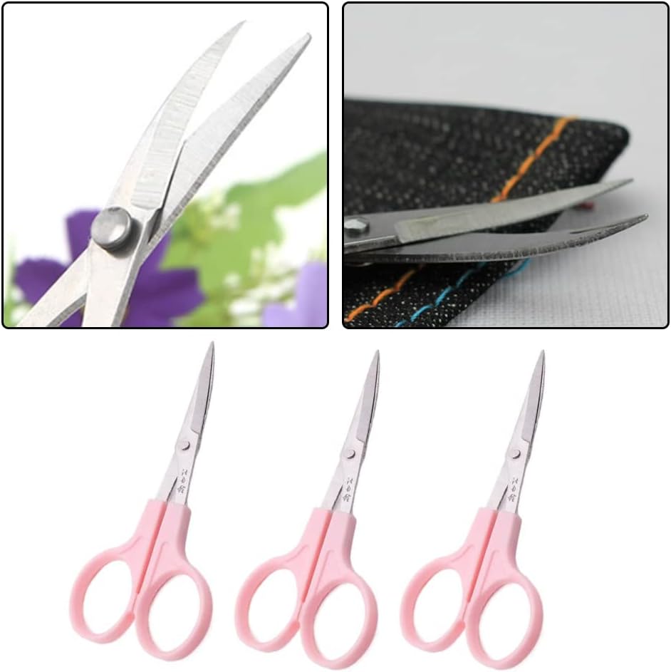 3 Pcs Small Embroidery Curved Scissors Cross Stitch Sewing Craft Small Tools DIY Scissors