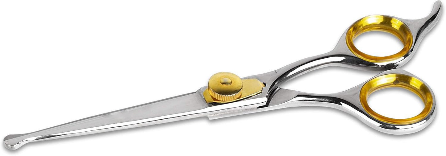 Gold Touch Professional 7.5-inch Dog Grooming Straight Shear with Safety Round Tip