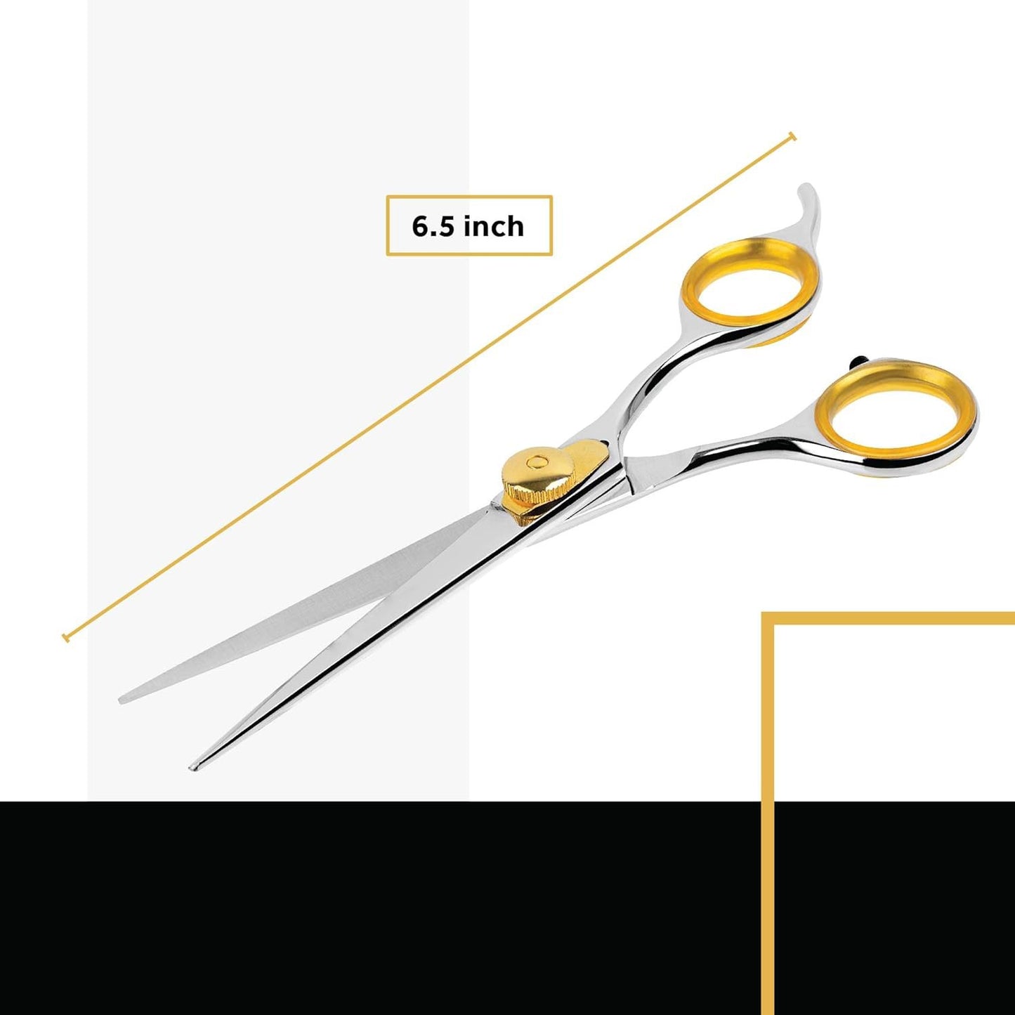 Gold Touch Professional Straight Pet Grooming Scissors - Great Gift Idea with Case