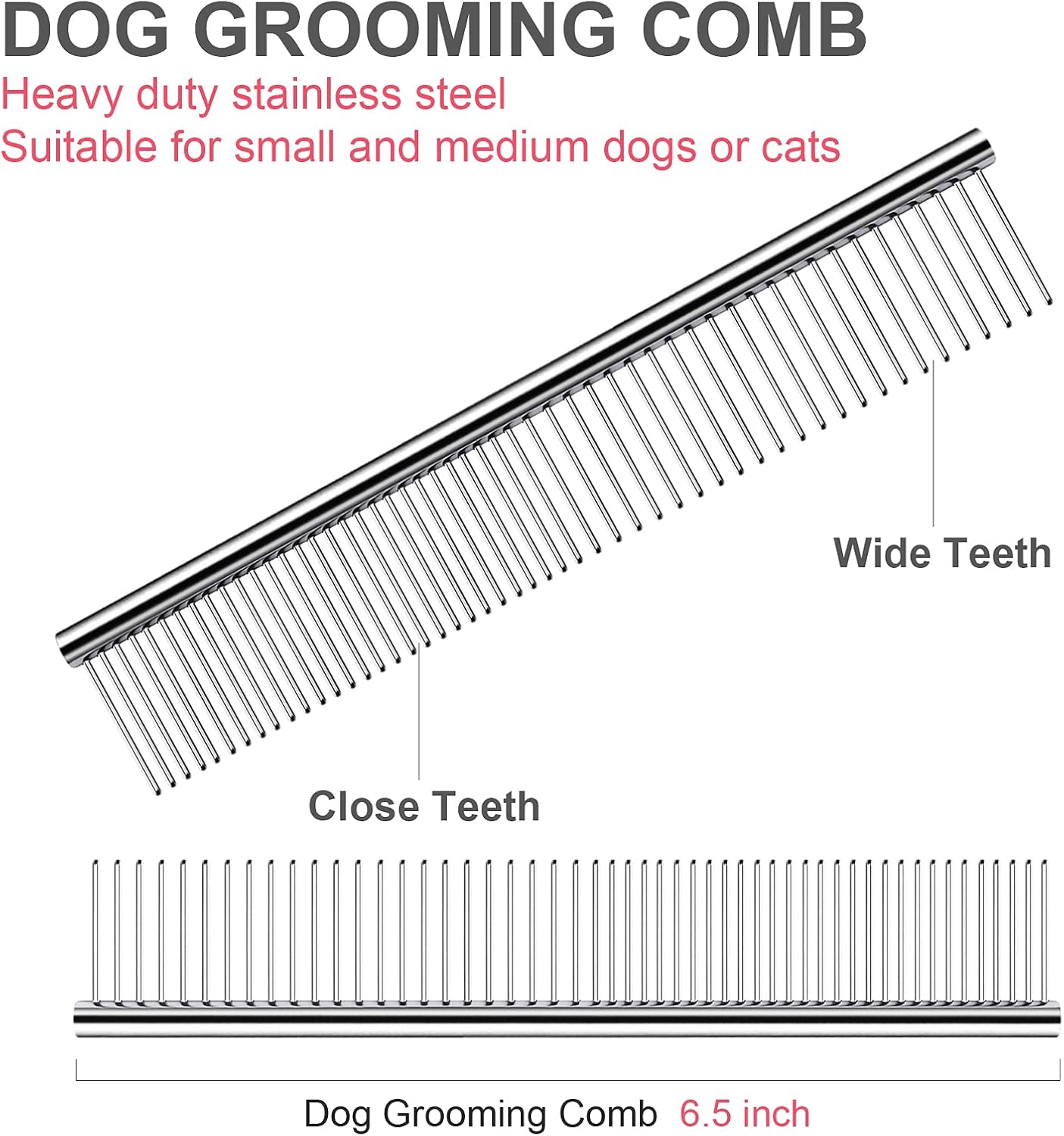 Dog Grooming Kit with Safety Round Tips Stainless Steel Professional Dog Shears Set - Thinning, Curved Scissors and Comb for Cat Pet