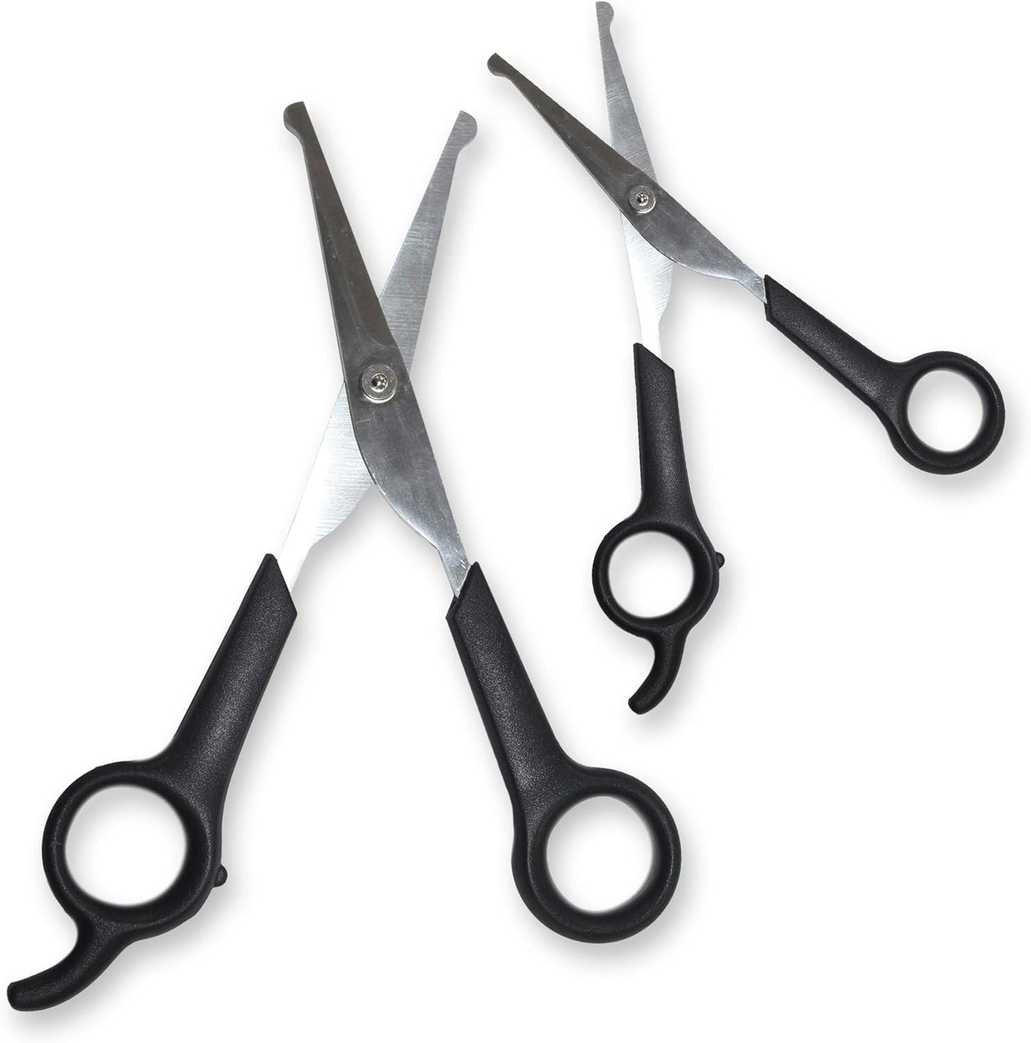 Pet Grooming Scissors - Safe Body & Facial Trimmer with Blunt Tips (2-Pack for Dogs & Cats)