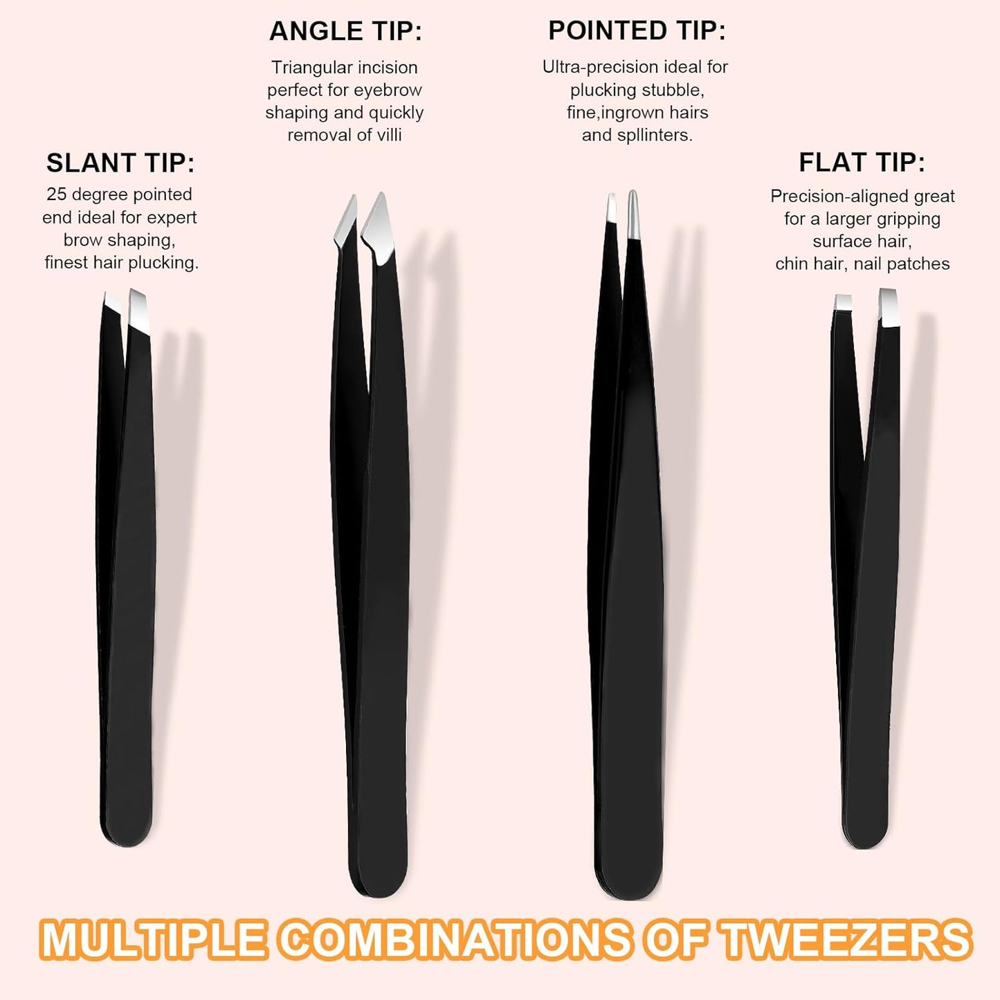 Professional Eyebrow Tweezers Set – Grooming Kit by Bite Instruments