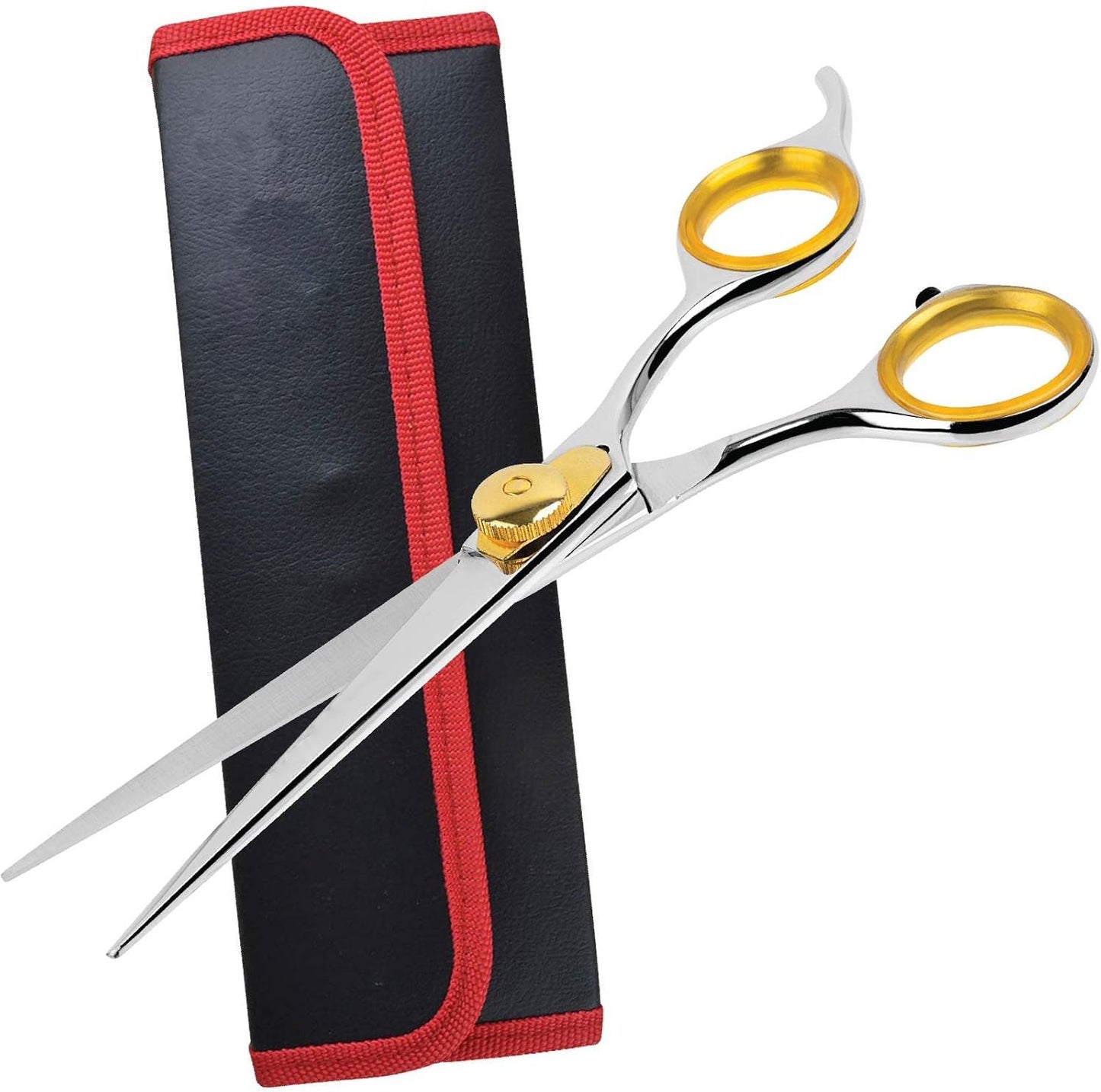 Gold Touch Professional Straight Pet Grooming Scissors - Great Gift Idea with Case