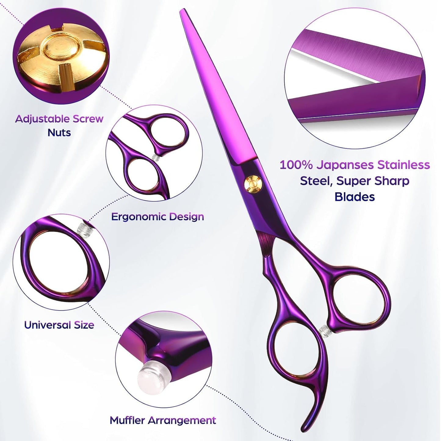 Professional 6.89 inch Barber Scissors Multifunctional Salon Thinning Scissors Straight Shears Tools