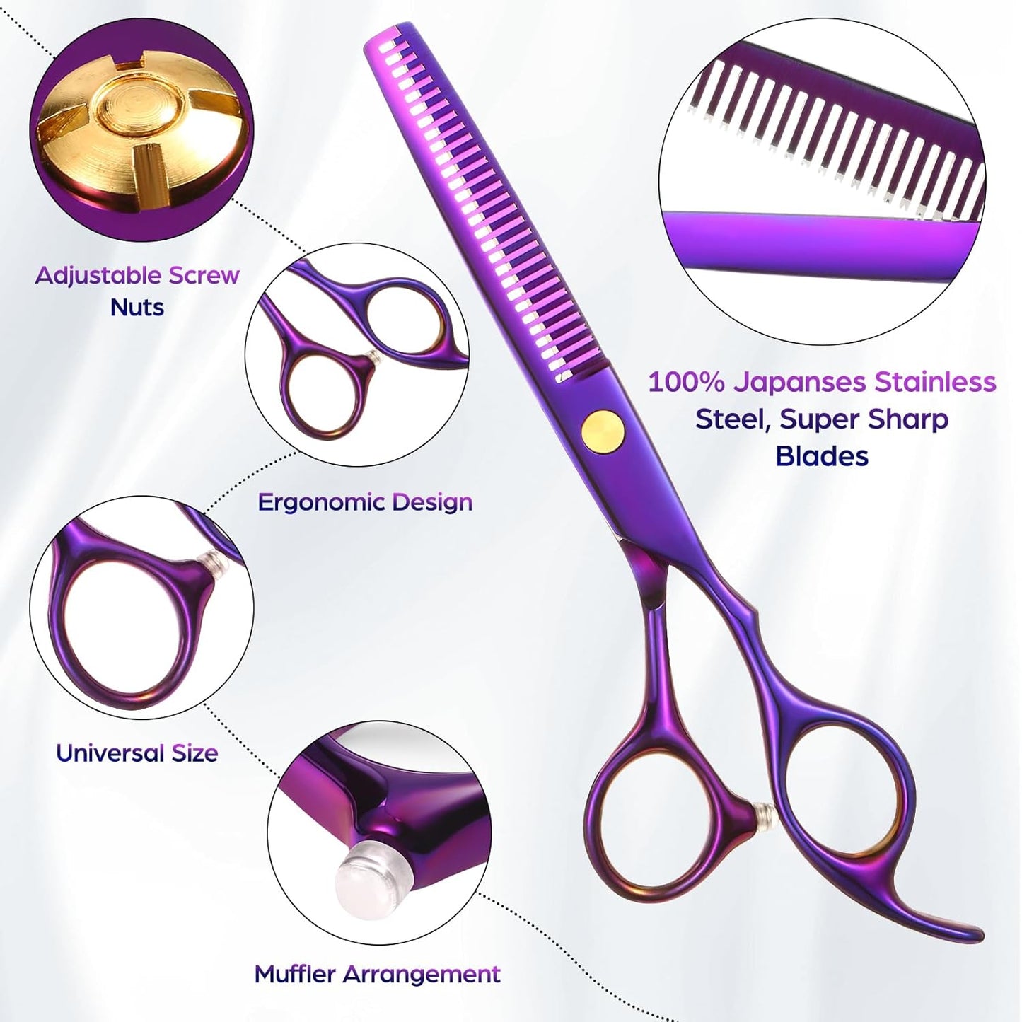 Professional 6.89 inch Barber Scissors Multifunctional Salon Thinning Scissors Straight Shears Tools