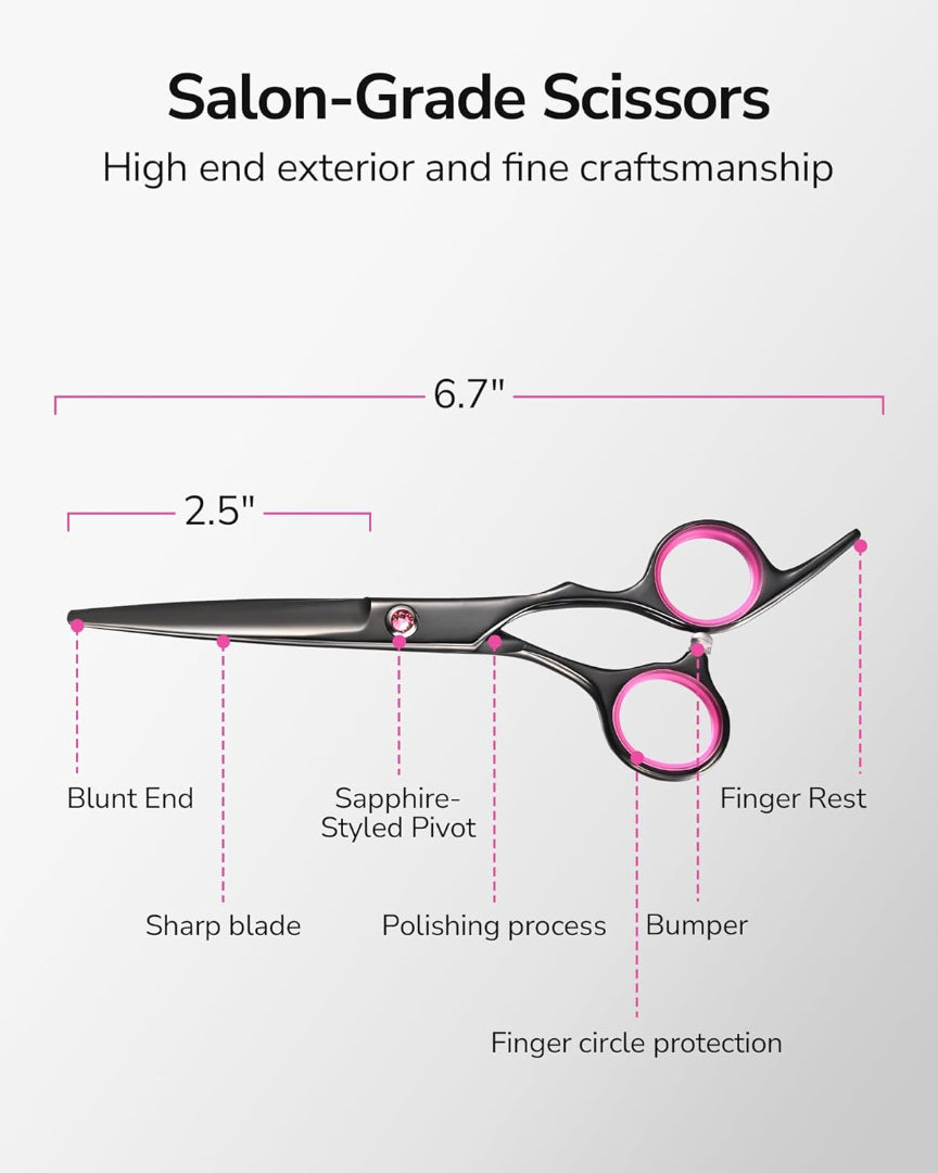 Professional Hair Cutting Scissors – 6.5” Inch Barber Shears by Bite Instruments