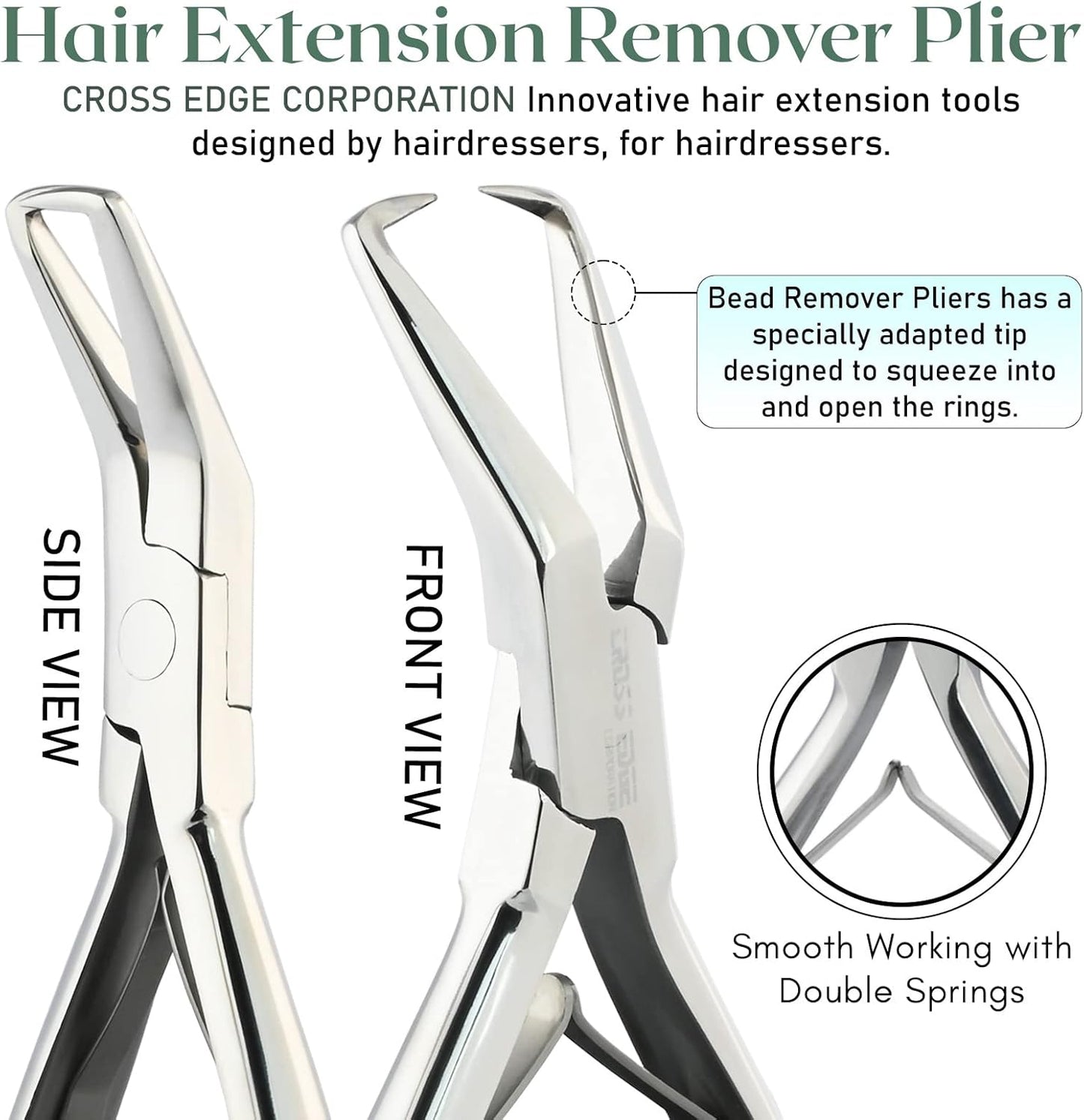 Bite Instruments Professional Hair Extension & Beading Tool Kit – Silver (4 Pieces)