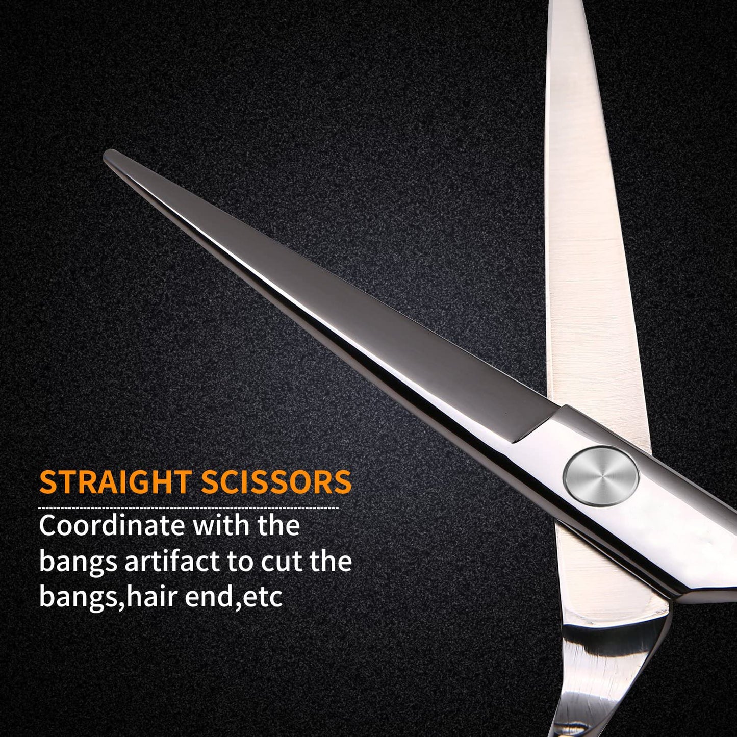 Professional 6.5-inch Hair Cutting & Thinning Shears Kit - Silver Scissors with Comb, Clips & Case