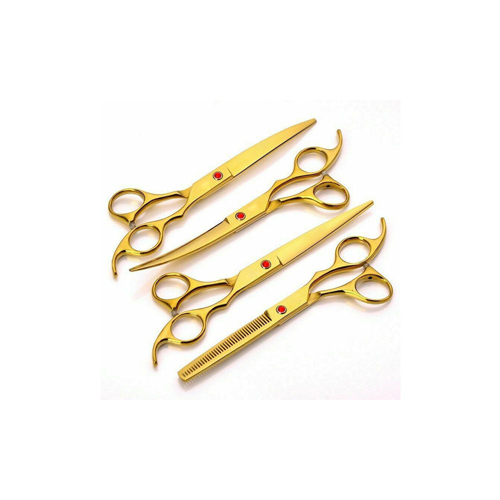 Bite Instruments Professional Hair Cutting Kit - All-Gold Barber Shears & Razor Set