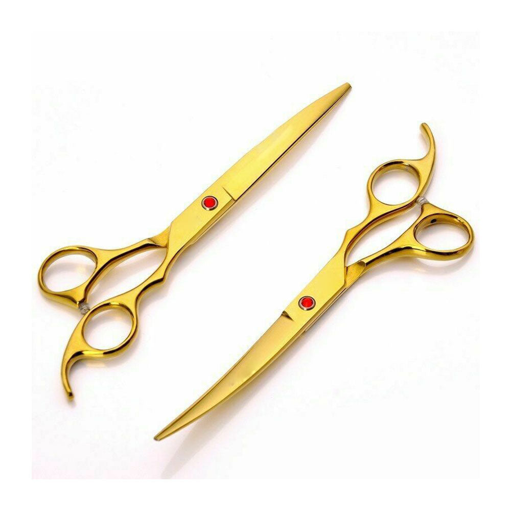 Bite Instruments Professional Hair Cutting Kit - All-Gold Barber Shears & Razor Set