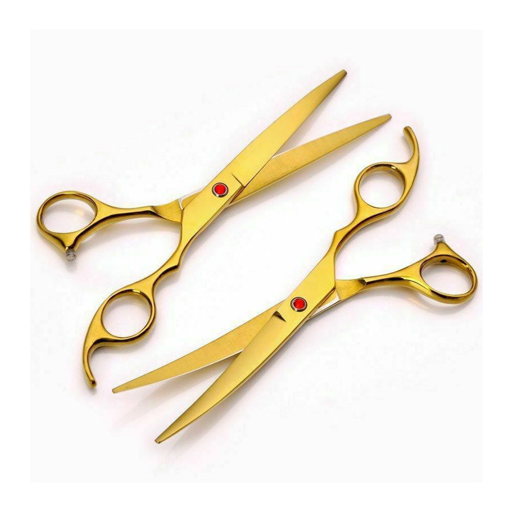 Bite Instruments Professional Hair Cutting Kit - All-Gold Barber Shears & Razor Set