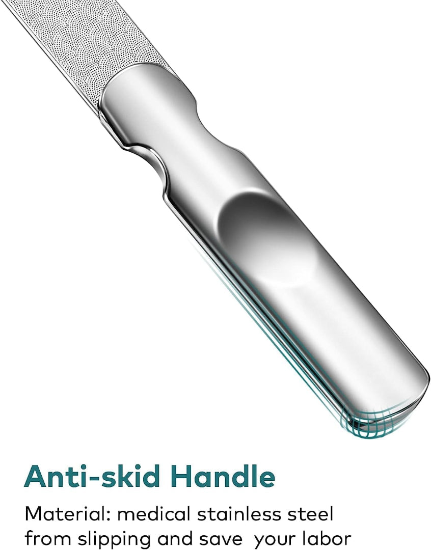 Stainless Steel Nail File with Anti-Slip Handle and Leather Case Bite Instruments
