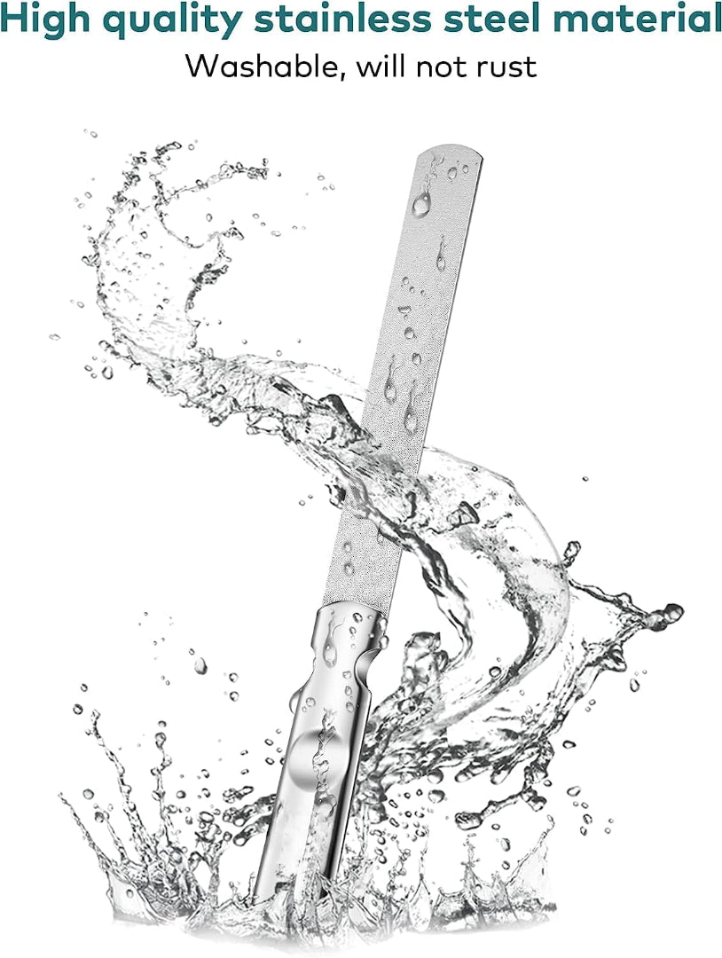Stainless Steel Nail File with Anti-Slip Handle and Leather Case Bite Instruments