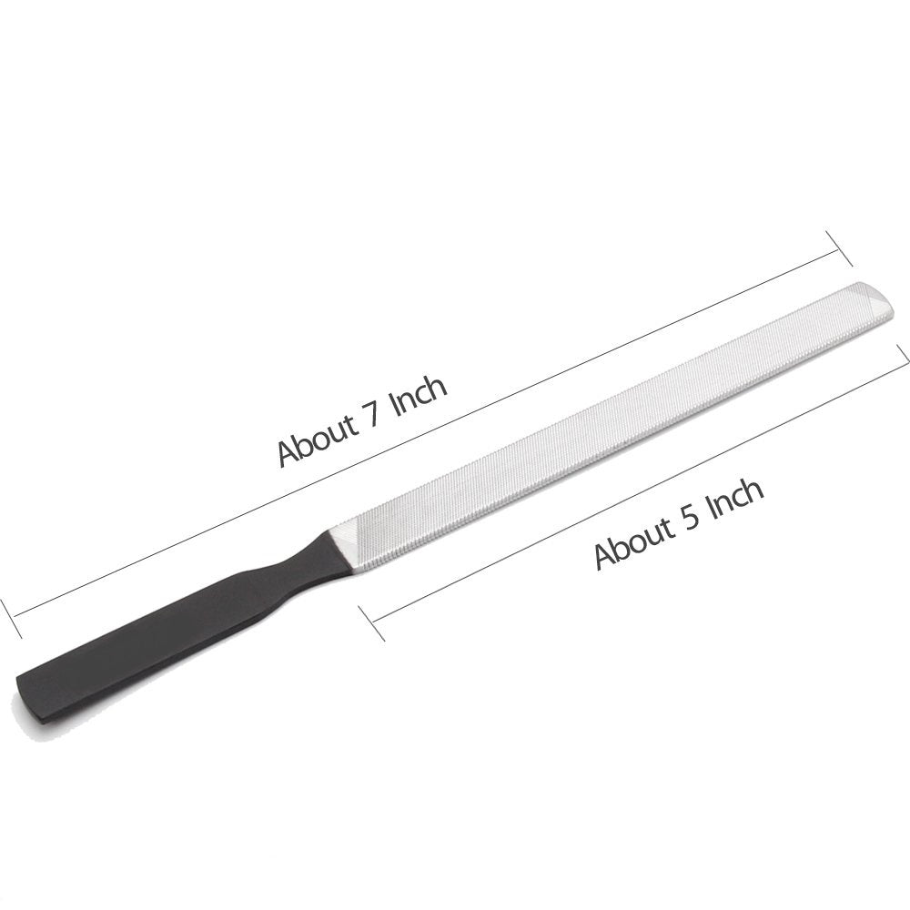 Stainless Steel Nail File with Anti-Slip Handle and Leather Case Bite Instruments
