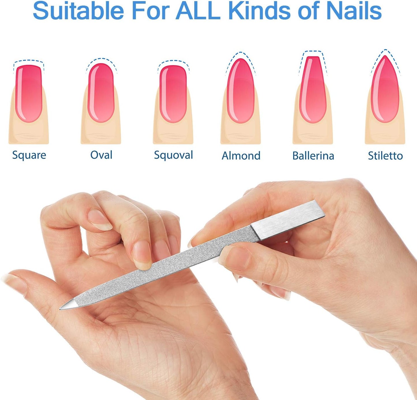 Professional Nail Files 100/180 Grit – Double-Sided Emery Boards for Manicure & Pedicure