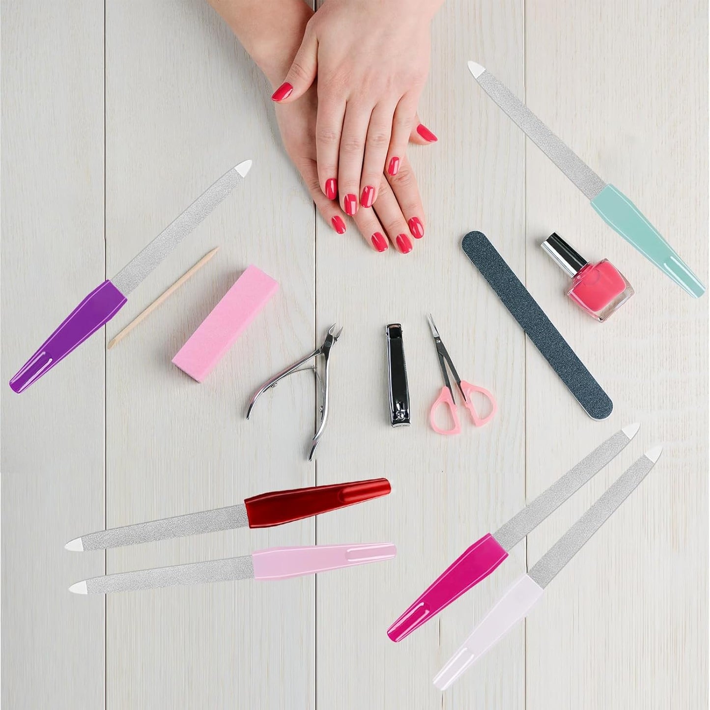 Bite Instruments | Professional Red Nail File & Buffer Stainless Steel