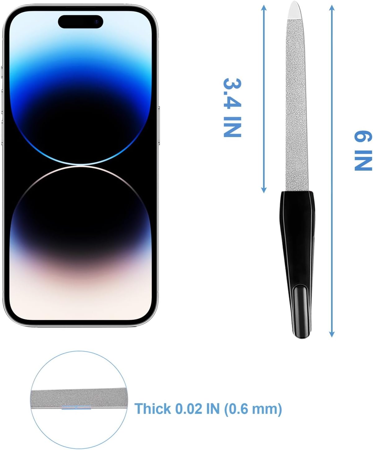Bite Instruments | Professional Black Nail File & Buffer Stainless Steel