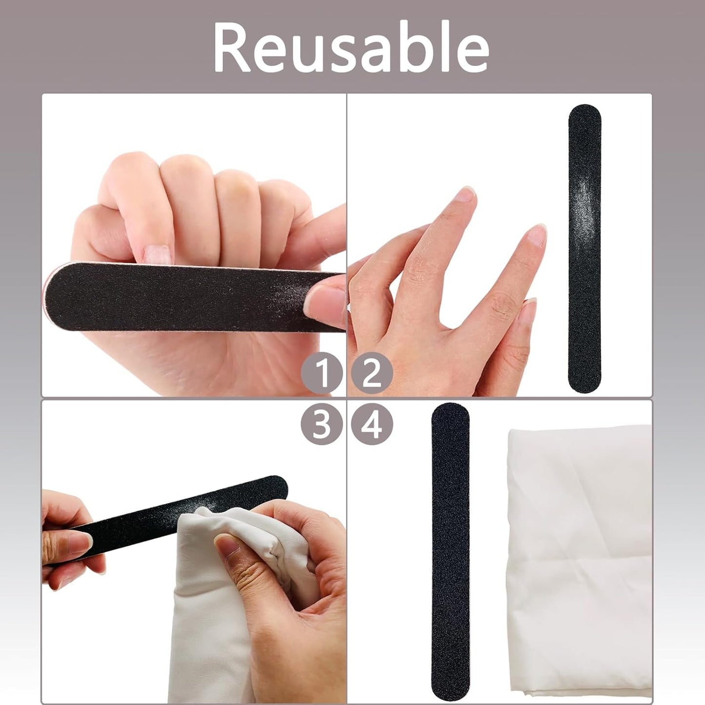 Professional Nail Files 100/180 Grit – Double-Sided Emery Boards for Manicure & Pedicure