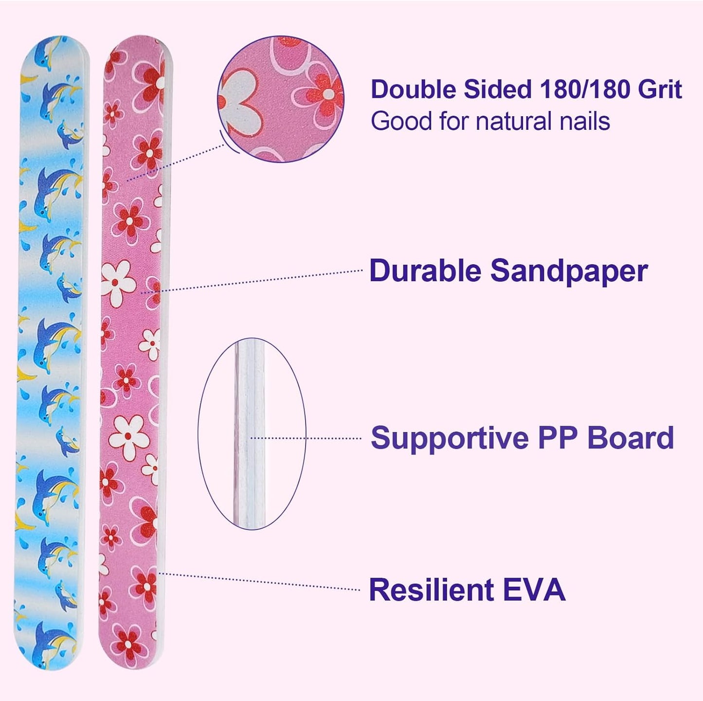 Bite Instruments Professional Fingernails Emory Boards Buffer Manicure Tool Nail File Double Sided