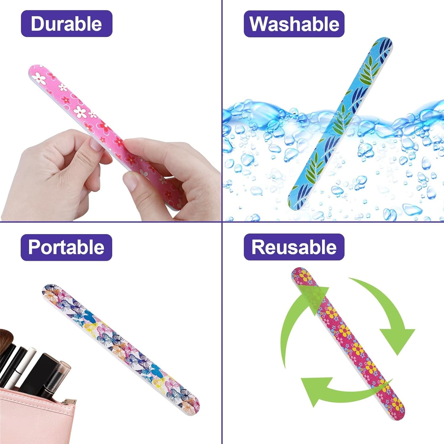 Bite Instruments Professional Fingernails Emory Boards Buffer Manicure Tool Nail File Double Sided