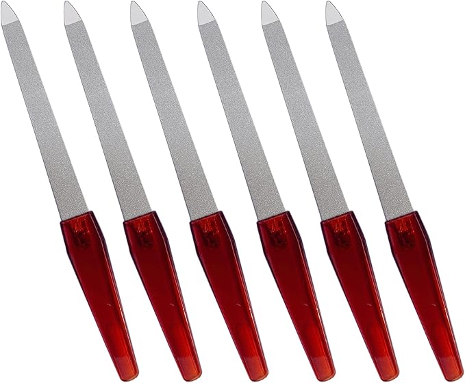 Professional 6-Piece Nail File Set – Stainless Steel Double-Sided Sapphire Grit Files | Bite Instruments (Sialkot, Pakistan)