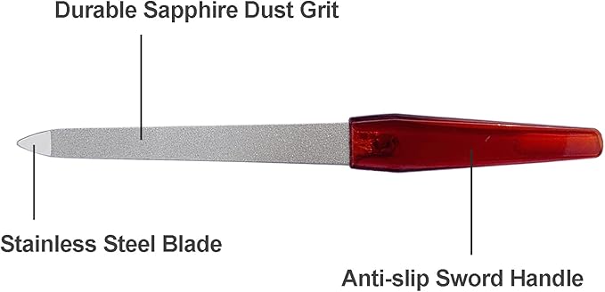Professional 6-Piece Nail File Set – Stainless Steel Double-Sided Sapphire Grit Files | Bite Instruments (Sialkot, Pakistan)