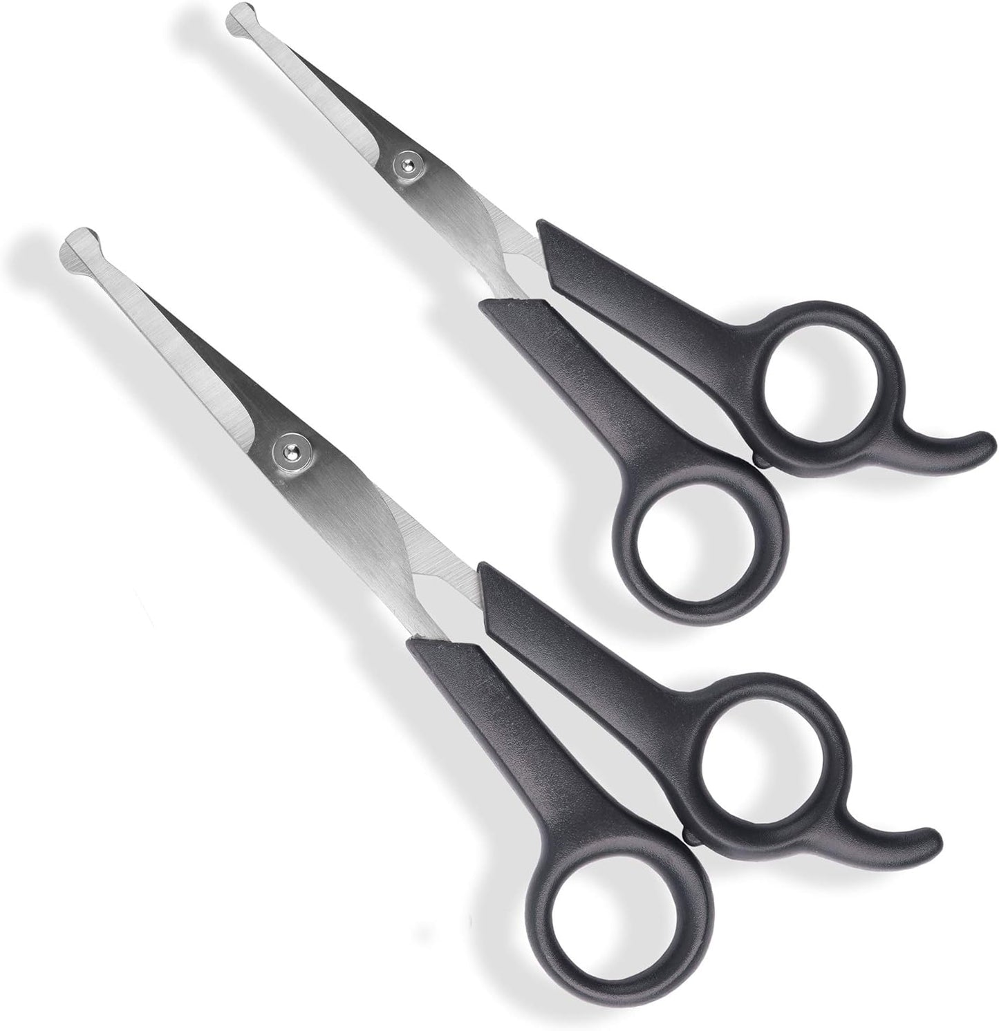 Pet Grooming Scissors - Safe Body & Facial Trimmer with Blunt Tips (2-Pack for Dogs & Cats)
