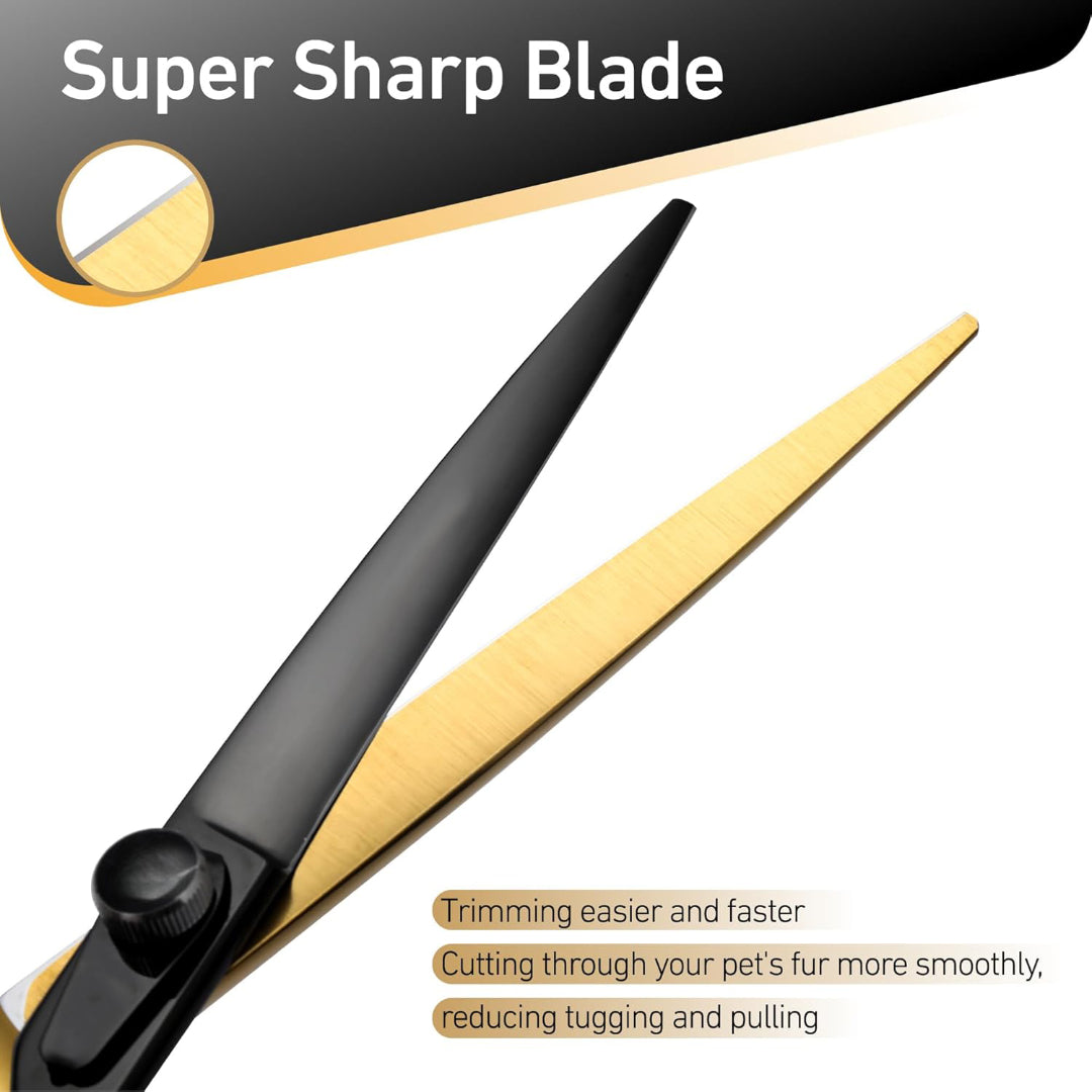 Premium Straight Shears Right-Handed Professional Dog & Cat Grooming Scissors