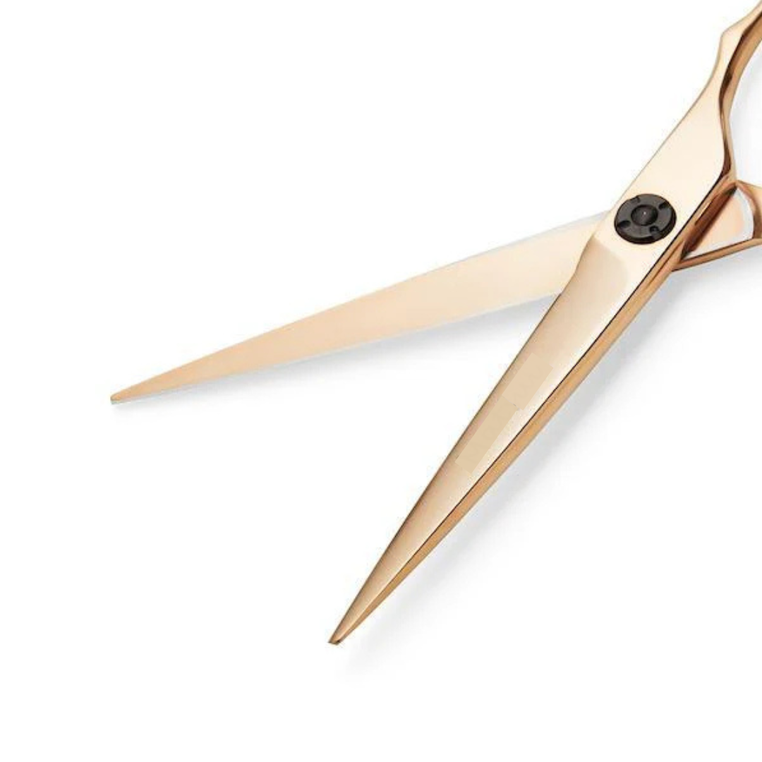 Precision Rose Gold Hair Cutting Scissors - Professional Japanese Steel Shears 6.5