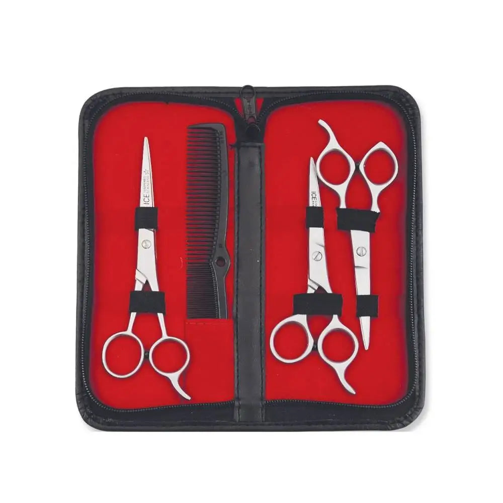Pro Hairdressing Scissors Set: Ice Tempered Steel Cutting & Thinning Shears Kit - Barber & Salon Beauty Instruments