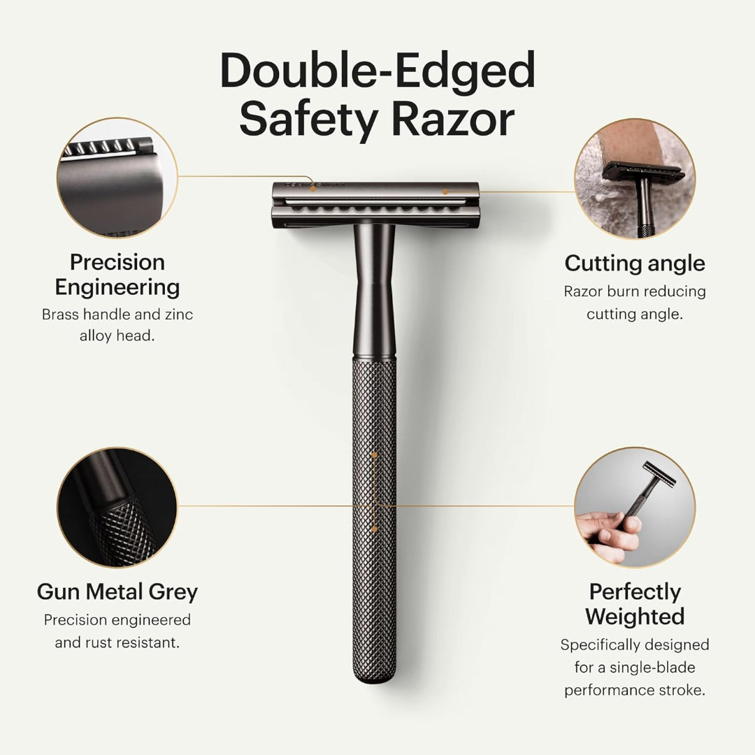 Bite Instruments Safety Razor | Stainless Steel Double Edge Razor for Men & Women