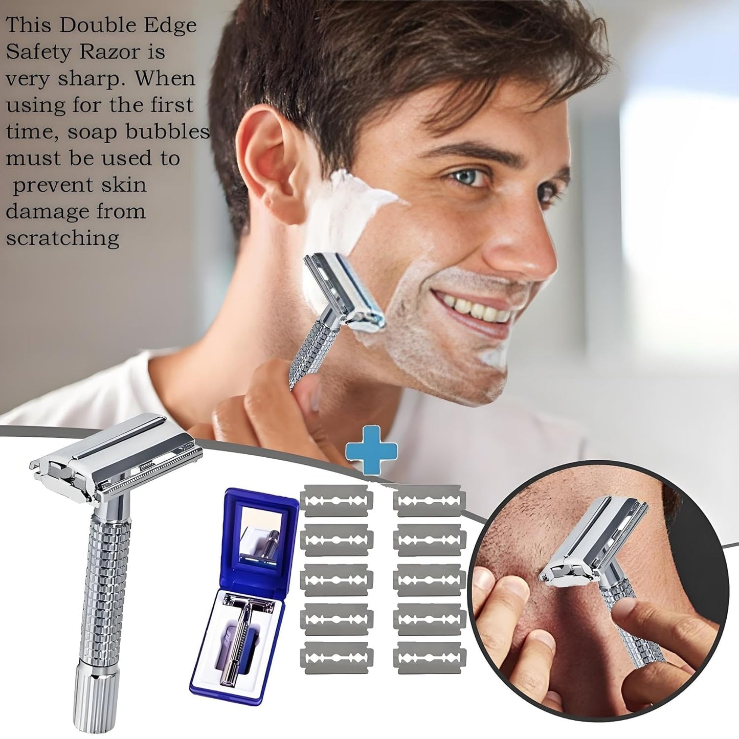 Bite Instruments Safety Razor | Stainless Steel Double Edge Razor for Men & Women
