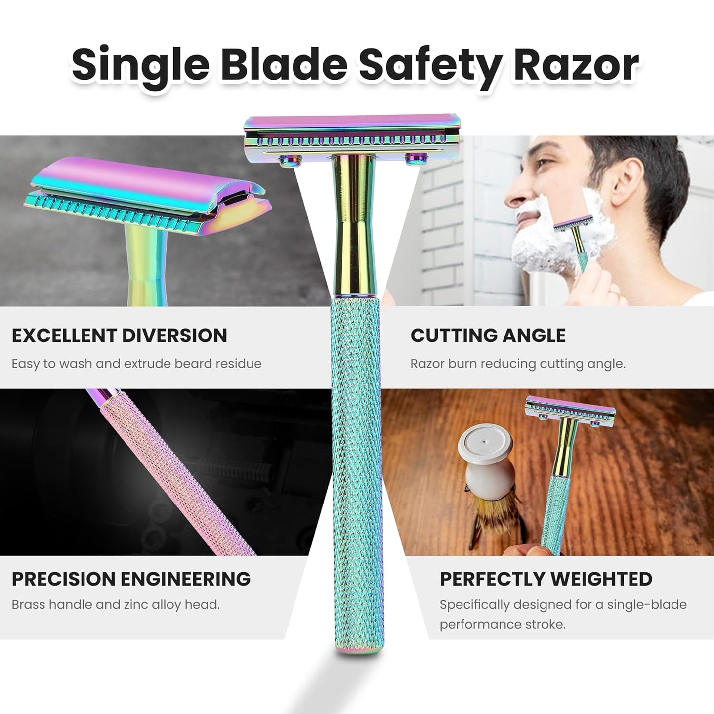 Bite Instruments Safety Razor | Stainless Steel Double Edge Razor for Men & Women