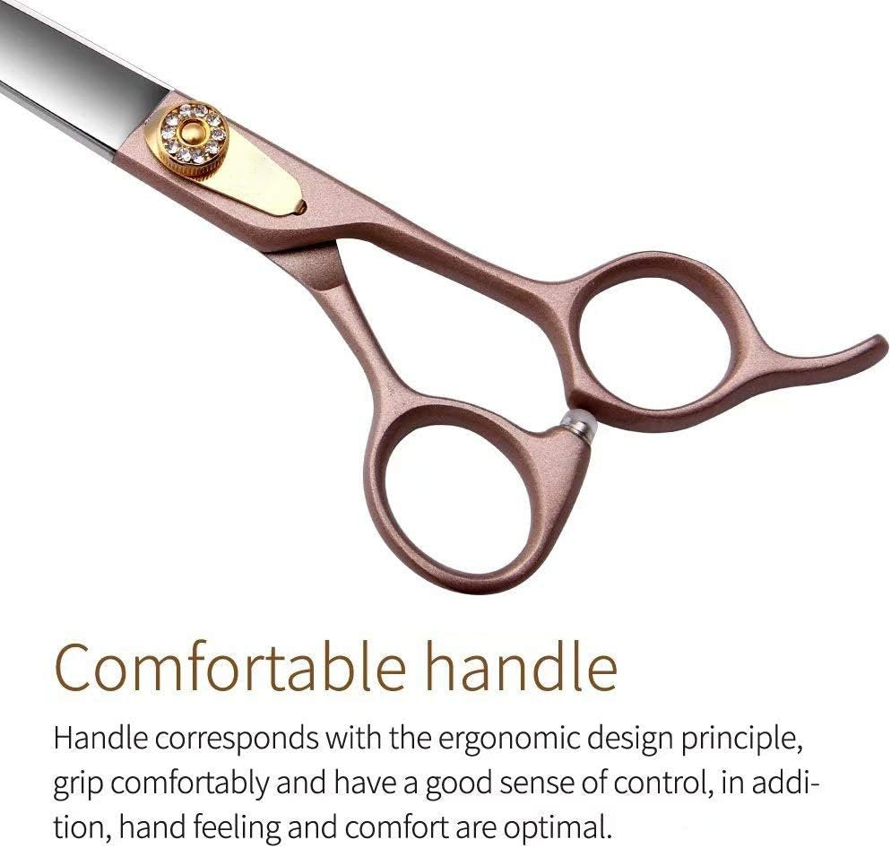 Professional 7.5-inch Dog Grooming Straight Scissors - JP440C Steel with Sharp Blades & Rose Gold Handles