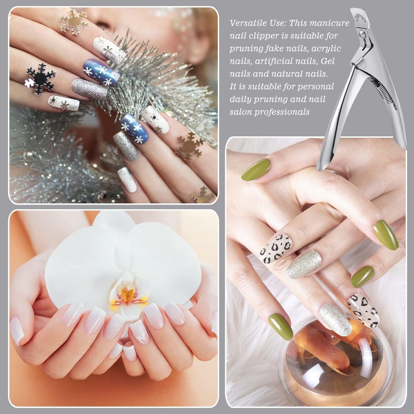 Professional Acrylic False Nail Clippers for Acrylic Nails For Girls, Pet Nail Tools Bite Instruments