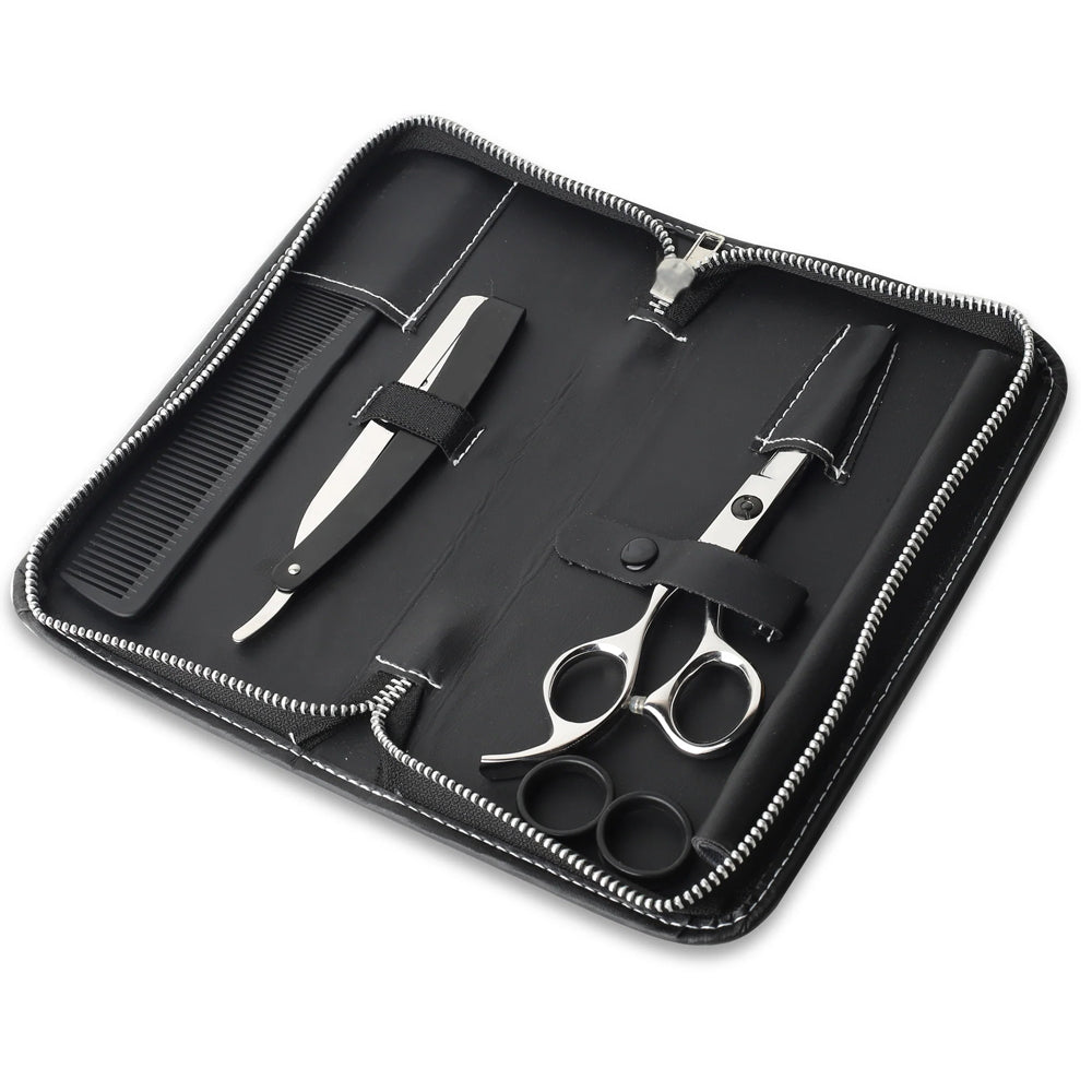 Hair Cutting Scissors & Shears Kit with Razor and Comb Barber Hairdressing Set