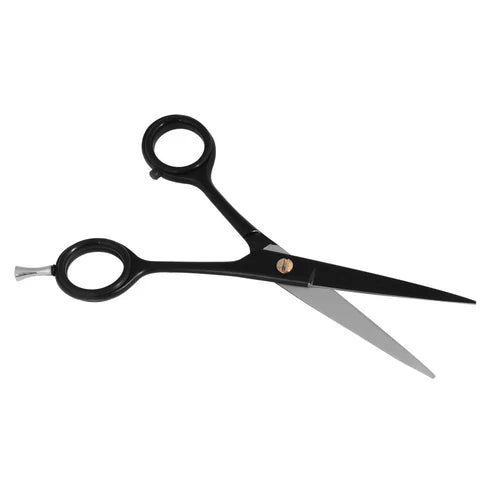 Professional Black Coated Barber Scissors - 7.5 Inch Razor Blade
