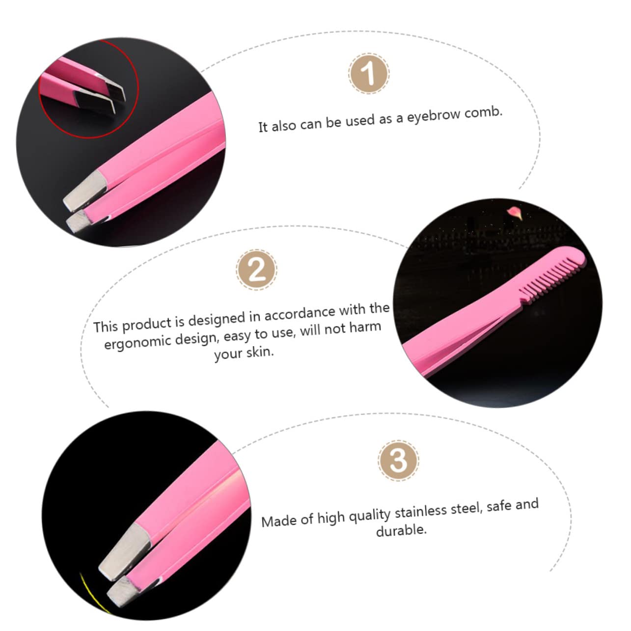 Precision Eyebrow Tweezers with Comb - Shape Your Brows Like a Pro!