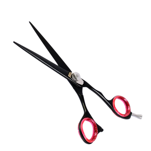 Professional Black Razor Blade Hair Cutting Scissors - 6 Inch