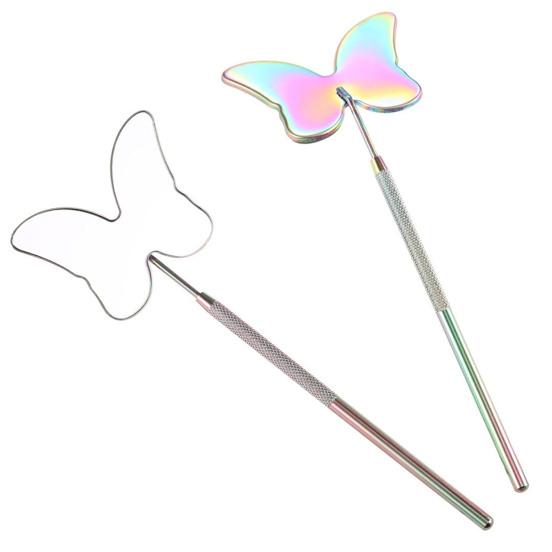 Cute Butterfly Lash Mirror for Eyelash Extensions Stainless Steel Eyelash Makeup Mirror