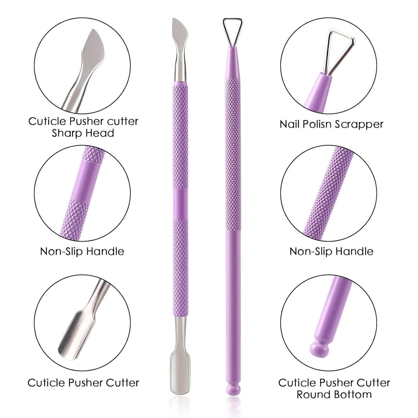 Professional Light Purple Cuticle Nipper & Pusher Set | Bite Instruments